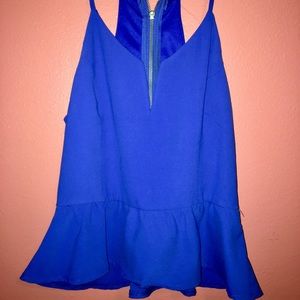 Blue Peplum Top